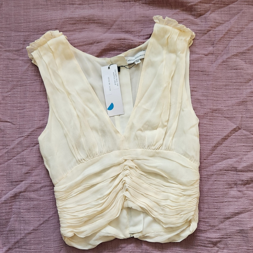 Karina Grimaldi Ivory Tanya Solid Top